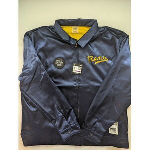 Puma x Black Fives Rens Harlem New York Satin Jacket XXL Navy Blue Gold  NWT